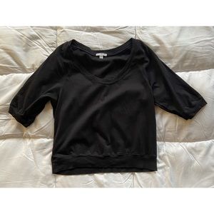 Standard James Perse Black 1/2 Sleeve Cotton Top 4/L EUC